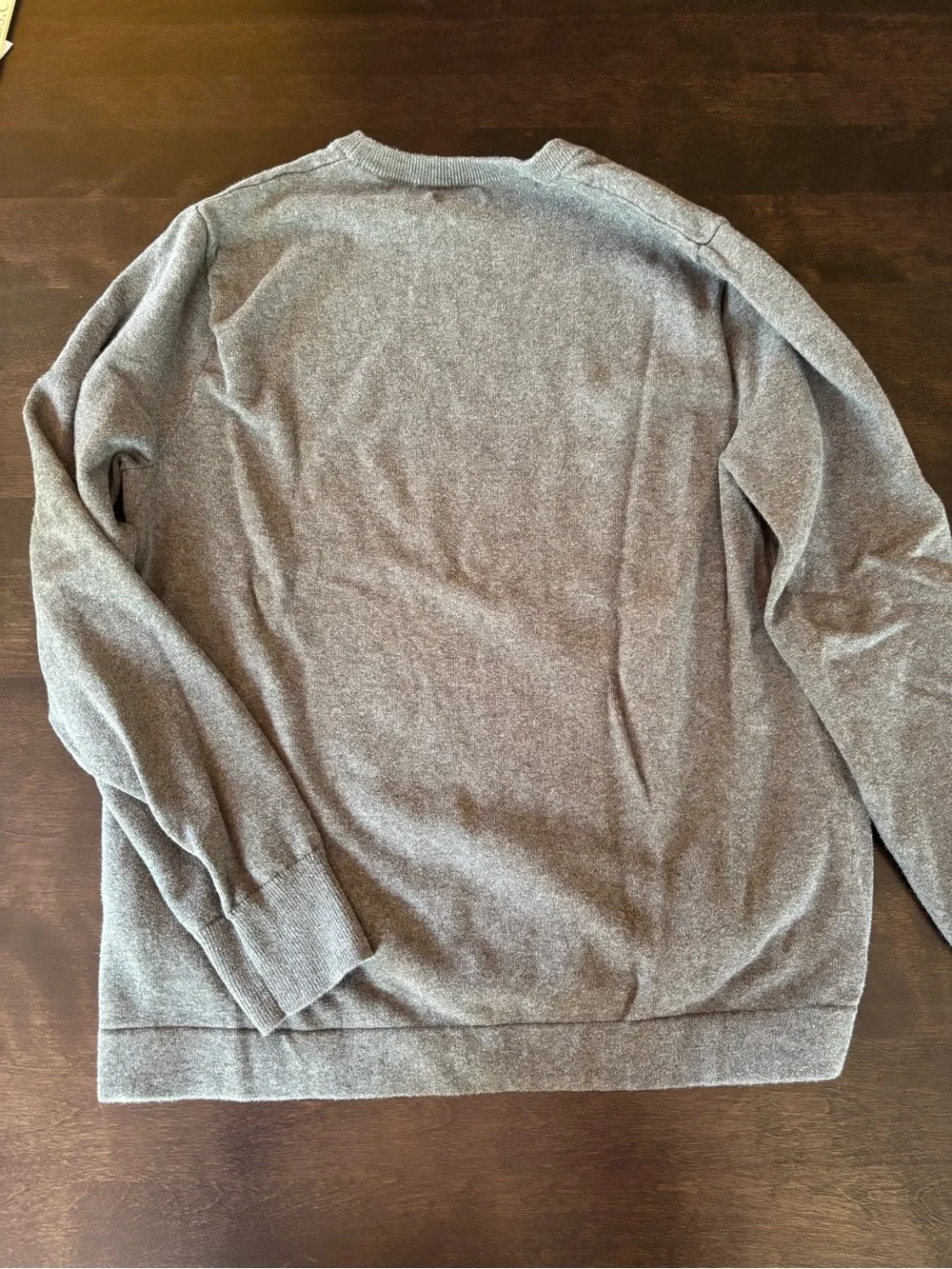 J. Crew Mens Dark Gray Crewneck Sweater with White Stripes